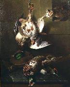 Francois Desportes A Cat Attacking Dead Game Germany oil painting artist